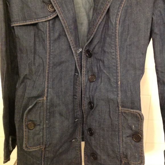 Denim jean jacket with belt - Picture 2 of 4